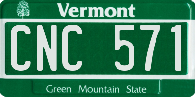 VT license plate CNC571