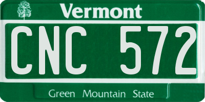 VT license plate CNC572