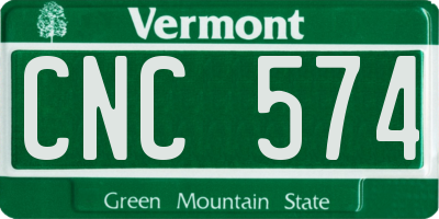VT license plate CNC574