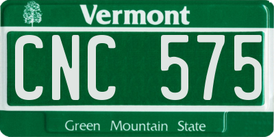 VT license plate CNC575