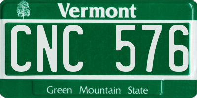 VT license plate CNC576