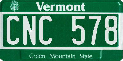 VT license plate CNC578