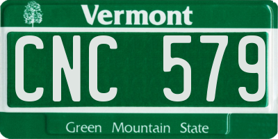 VT license plate CNC579