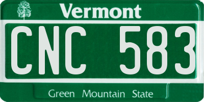 VT license plate CNC583