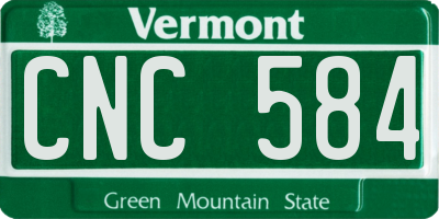 VT license plate CNC584