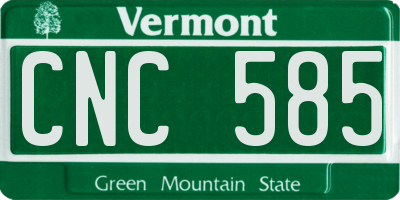 VT license plate CNC585