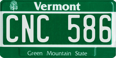VT license plate CNC586