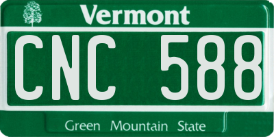 VT license plate CNC588