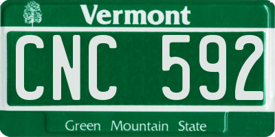 VT license plate CNC592