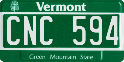 VT license plate CNC594