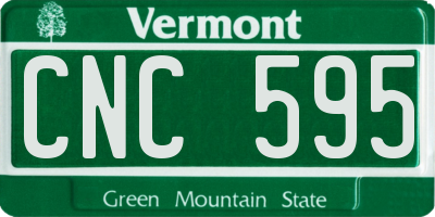VT license plate CNC595