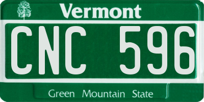 VT license plate CNC596