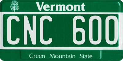 VT license plate CNC600