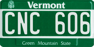 VT license plate CNC606