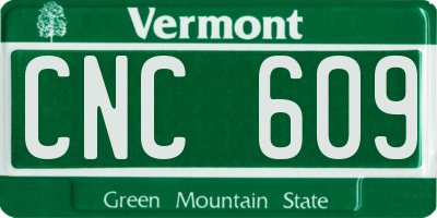 VT license plate CNC609