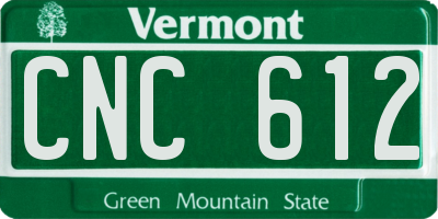 VT license plate CNC612