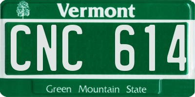 VT license plate CNC614