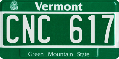 VT license plate CNC617