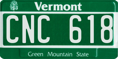 VT license plate CNC618