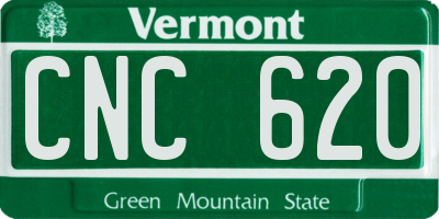 VT license plate CNC620