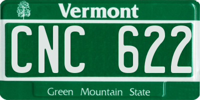 VT license plate CNC622