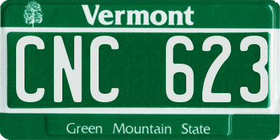 VT license plate CNC623