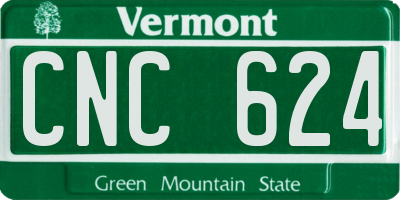 VT license plate CNC624