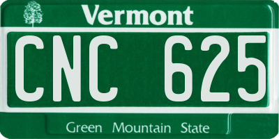 VT license plate CNC625