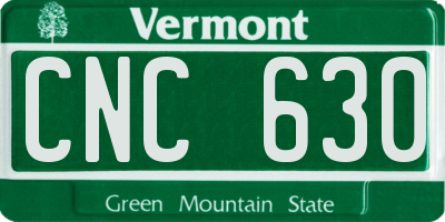 VT license plate CNC630