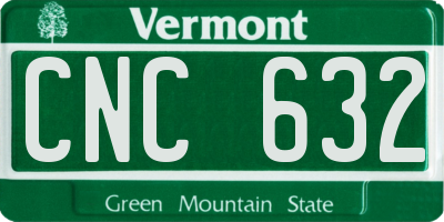 VT license plate CNC632