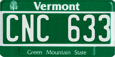 VT license plate CNC633