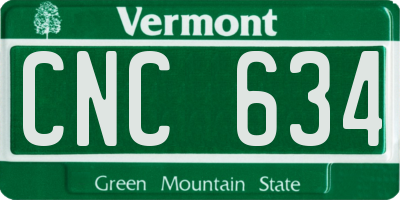 VT license plate CNC634