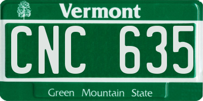 VT license plate CNC635