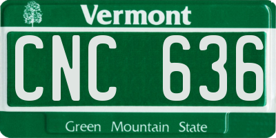 VT license plate CNC636