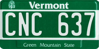 VT license plate CNC637