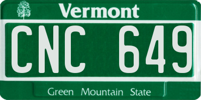 VT license plate CNC649