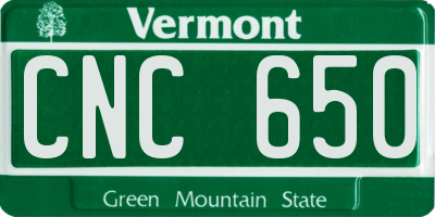 VT license plate CNC650