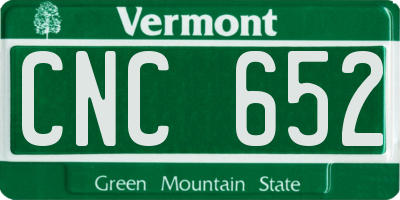 VT license plate CNC652