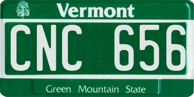 VT license plate CNC656