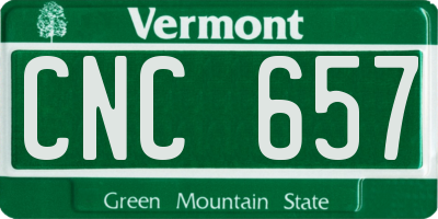 VT license plate CNC657