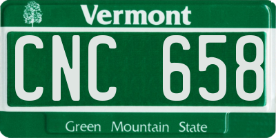VT license plate CNC658