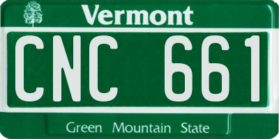 VT license plate CNC661