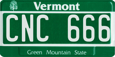 VT license plate CNC666