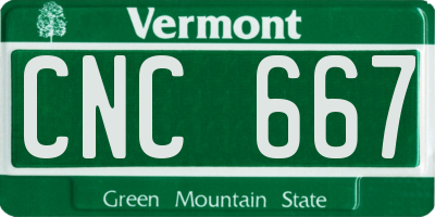 VT license plate CNC667