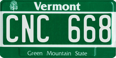 VT license plate CNC668