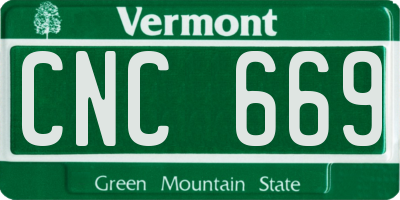 VT license plate CNC669