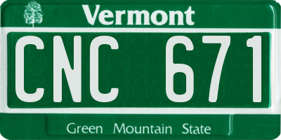 VT license plate CNC671