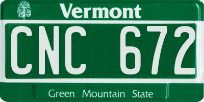 VT license plate CNC672