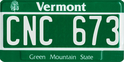 VT license plate CNC673