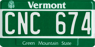 VT license plate CNC674